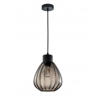 CLA-Tulip1-Interior Bronze Amber Wine Glass Ribbed Pendant Lights